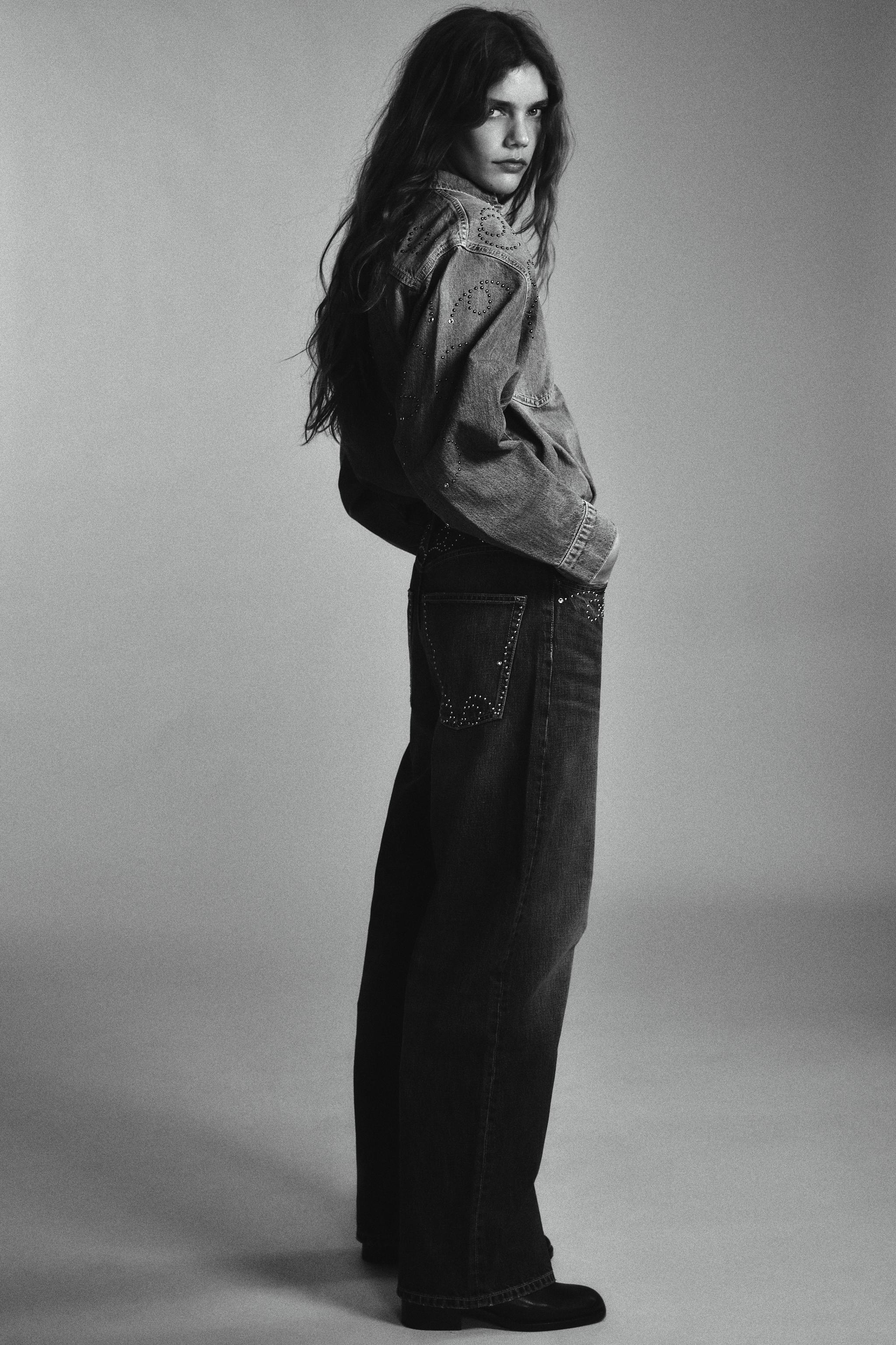 JEANS TRF CLOUS MÉTALLIQUES